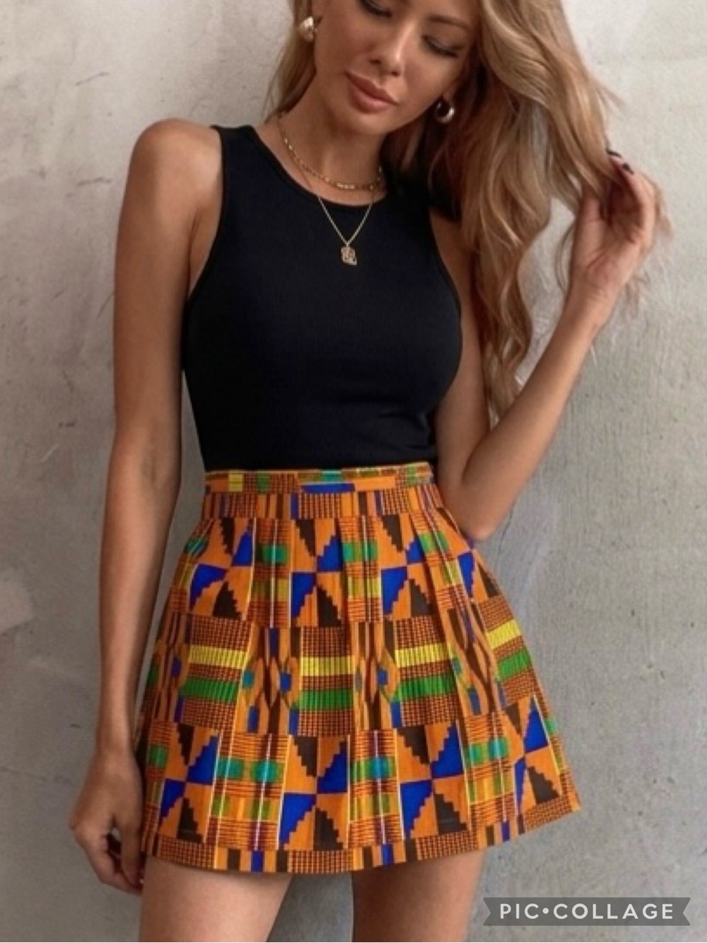 Cynthia Rowley Orange, Blue & Green Printed Mini Skirt NWOT
